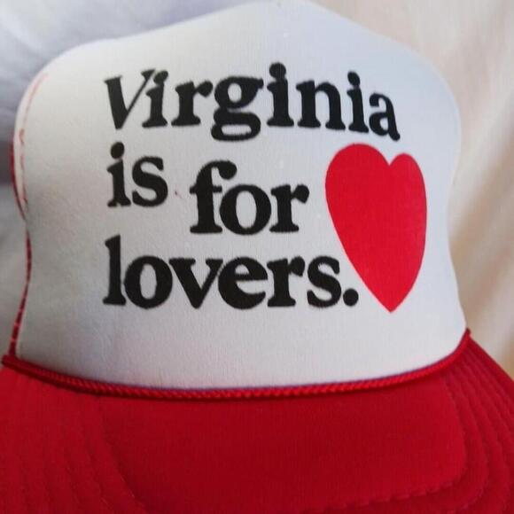 Vintage Virginia Is For Lovers Trucker Hat White Red - Picture 8 of 8